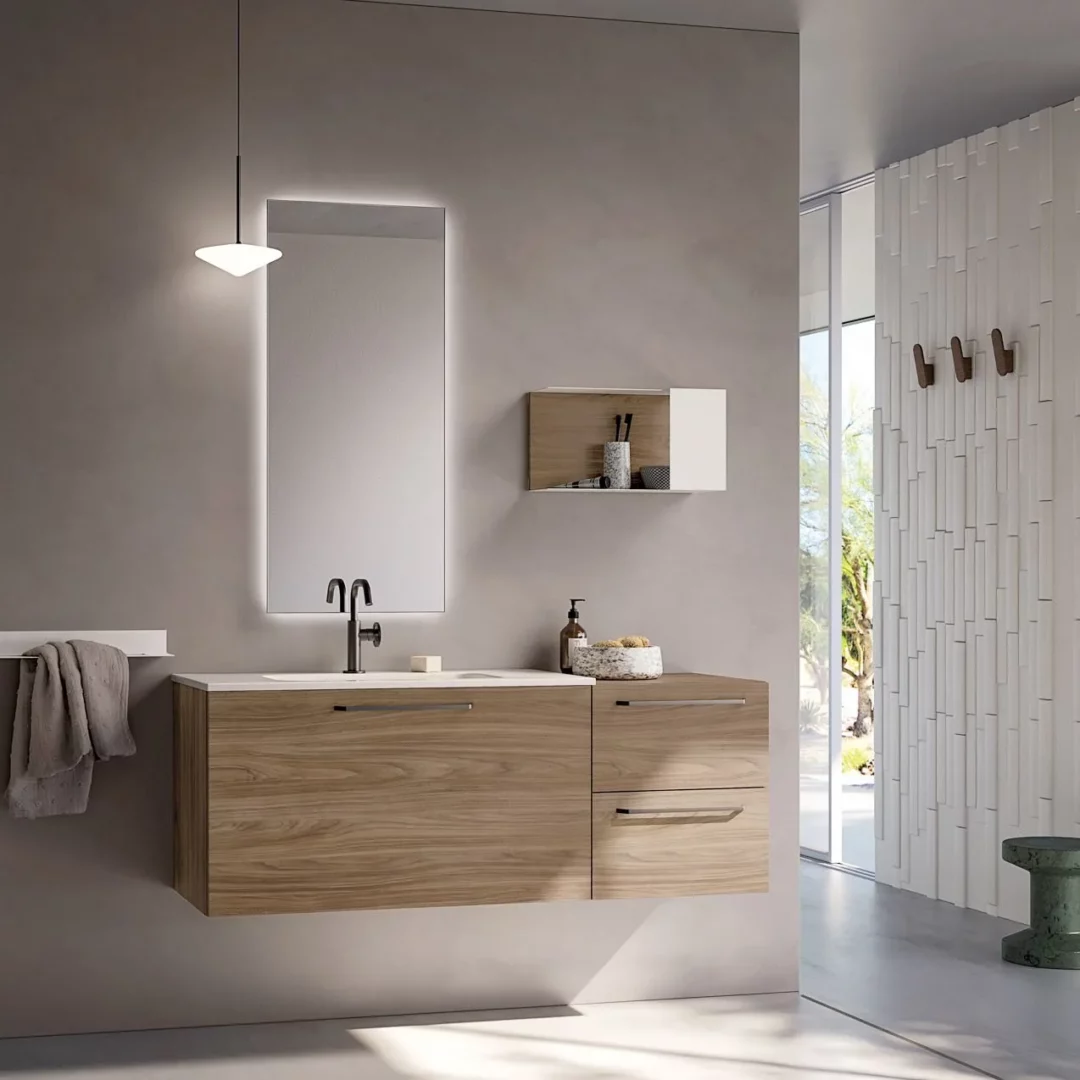 IBEY 521 mobile con base accosto e lavabo in ceramica di Ideal Bagni