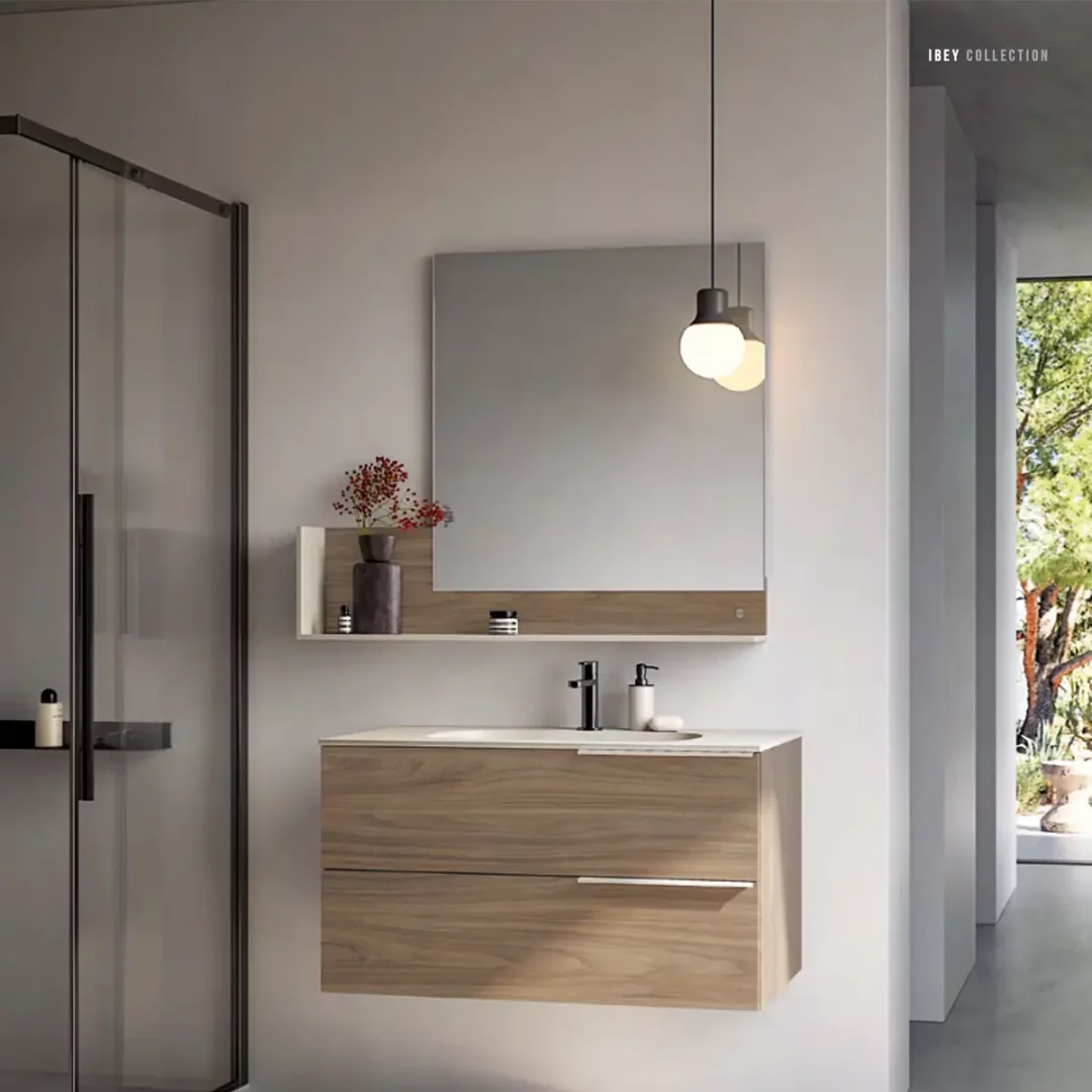 IBEY 529 base sospesa con lavabo a semincasso di Ideal Bagni